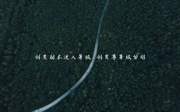 剑灵副本进入等级 剑灵尊等级分划