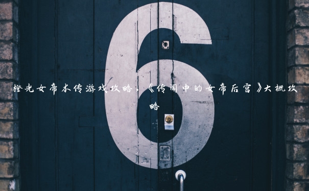 橙光女帝本传游戏攻略,《传闻中的女帝后宫》大概攻略
